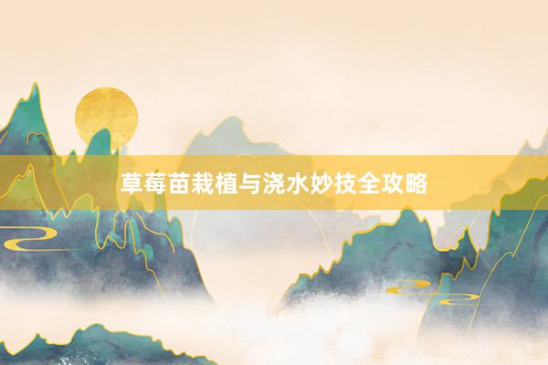 草莓苗栽植与浇水妙技全攻略